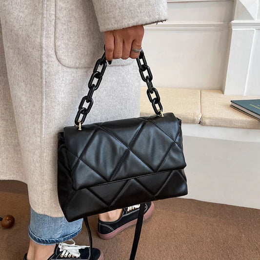 Bolsos cruzado Vintage de gran Capacidad con decoración de cadenas