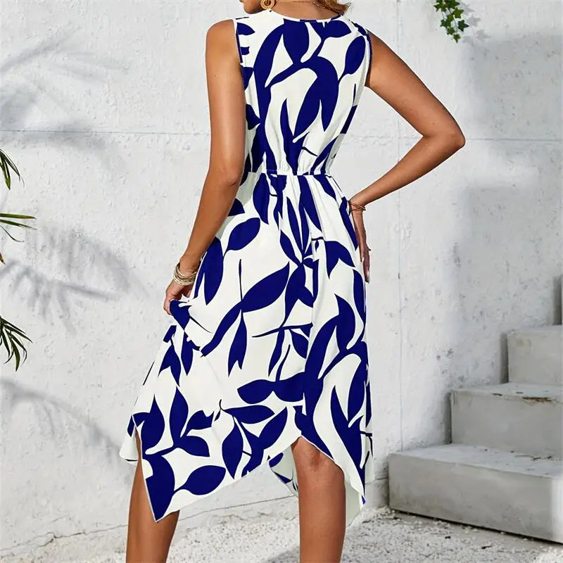 Vestido Midi con estampado de Hojas