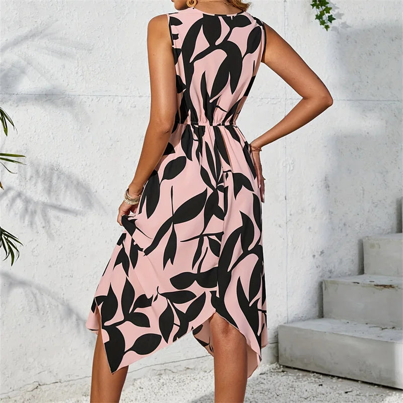 Vestido Midi con estampado de Hojas