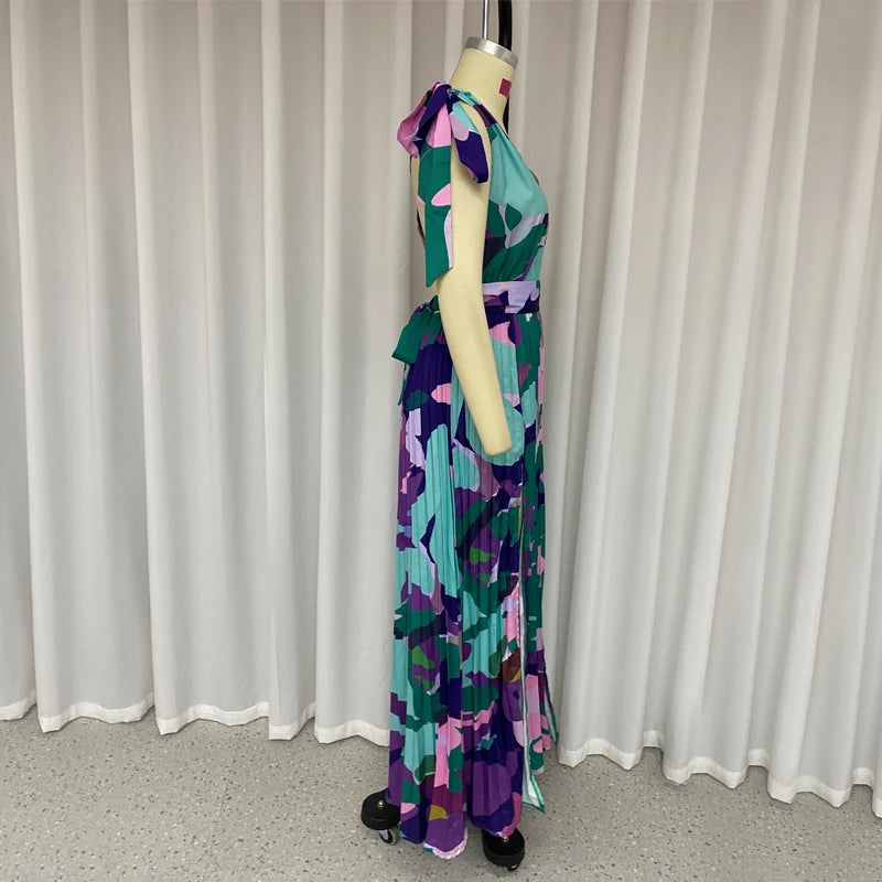 Vestido Annalisa Largo con Espalda Descubierta Cuello en V y Abertura