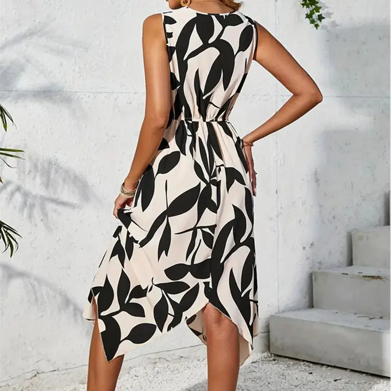 Vestido Midi con estampado de Hojas