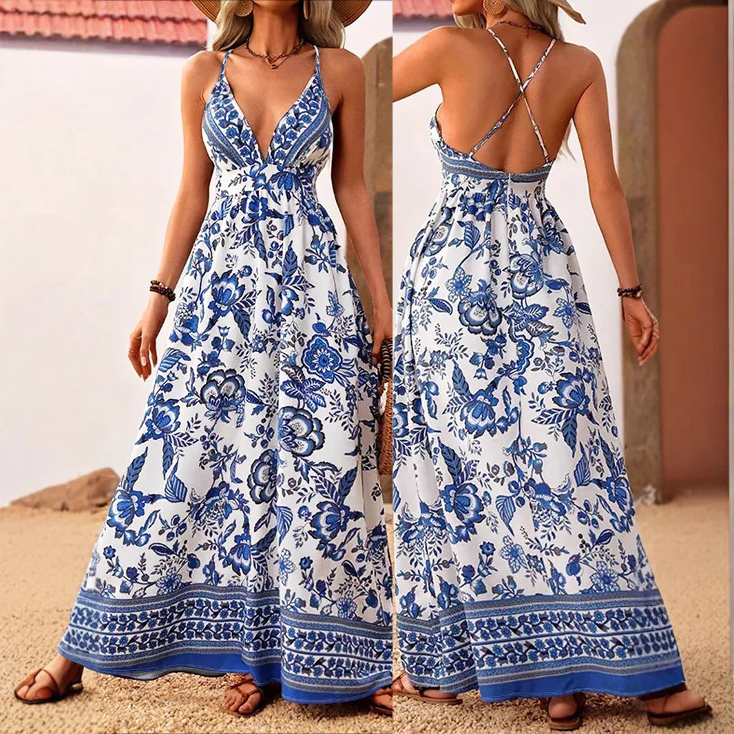 Vestido de Tirantes Hawaianos con Cuello en V