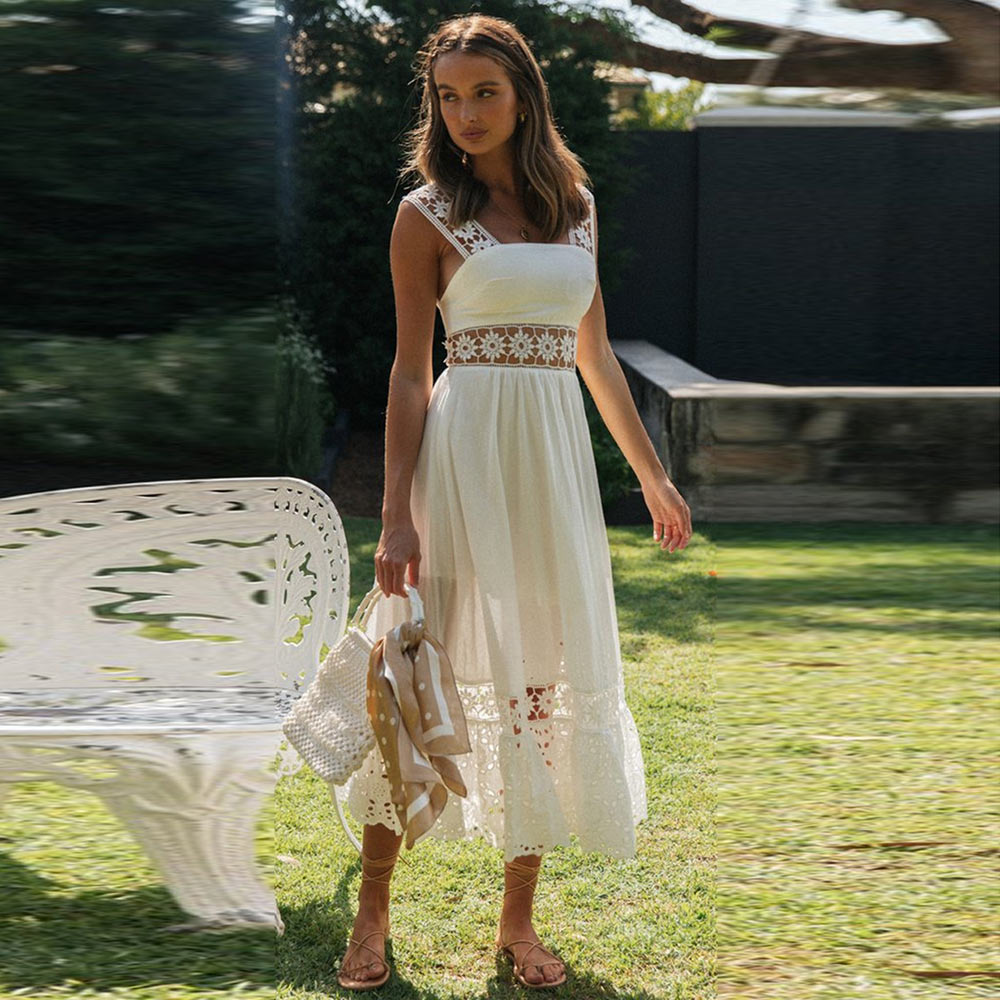 Vestido Midi de Encaje  Color Blanco