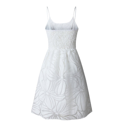 Minivestido Blanco con Volantes  Tirantes Estampado