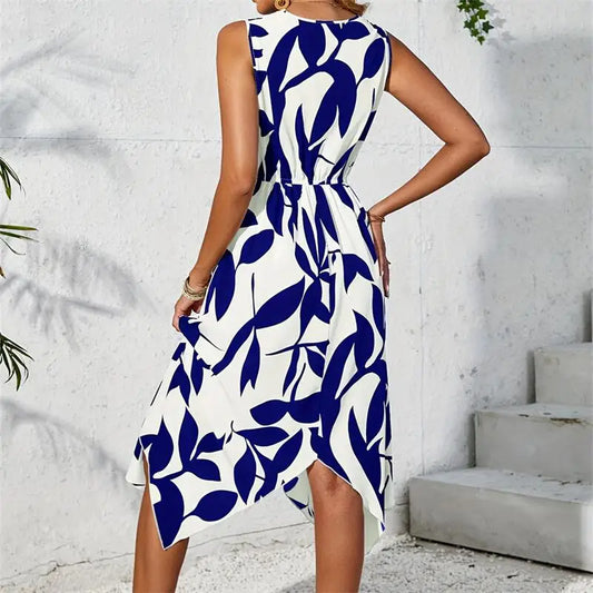 Vestido Midi con estampado de Hojas