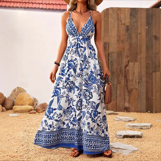 Vestido de Tirantes Hawaianos con Cuello en V