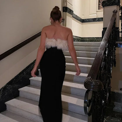 Vestido  Chiara Largo Sin Tirantes con Espalda Descubierta