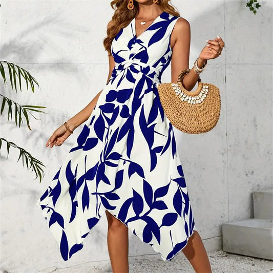 Vestido Midi con estampado de Hojas