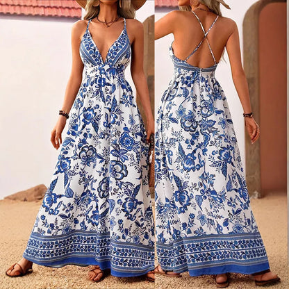 Vestido de Tirantes Hawaianos con Cuello en V